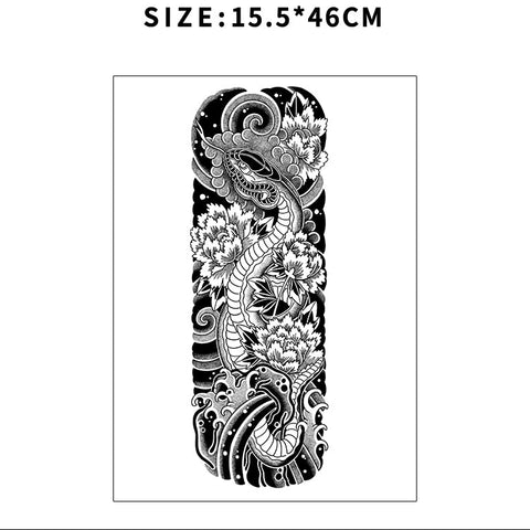 Tattoo with black and white design on a white background