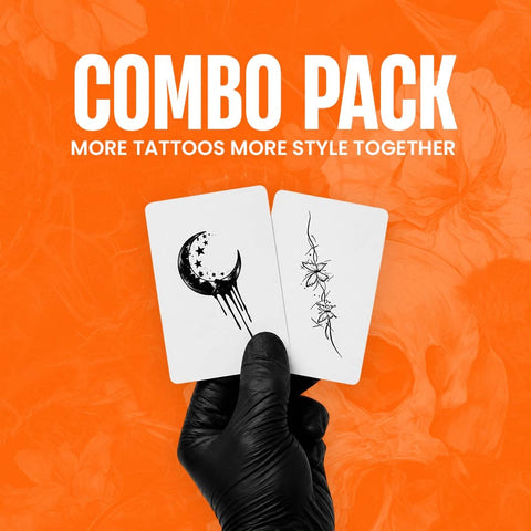 LUNAR BLOOM PACK (Moon & Botanical Duo) SMALL TATTOOS