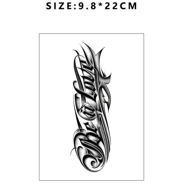 Tattoo sticker with tribal design on a white background, labeled 'Herbaceous'.